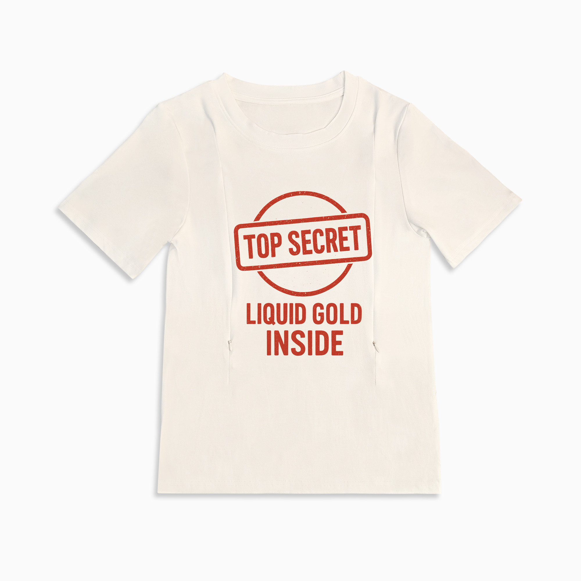 totkeeps Liquid Gold Nursing Tee | Discreet Side Zippers for Mamas