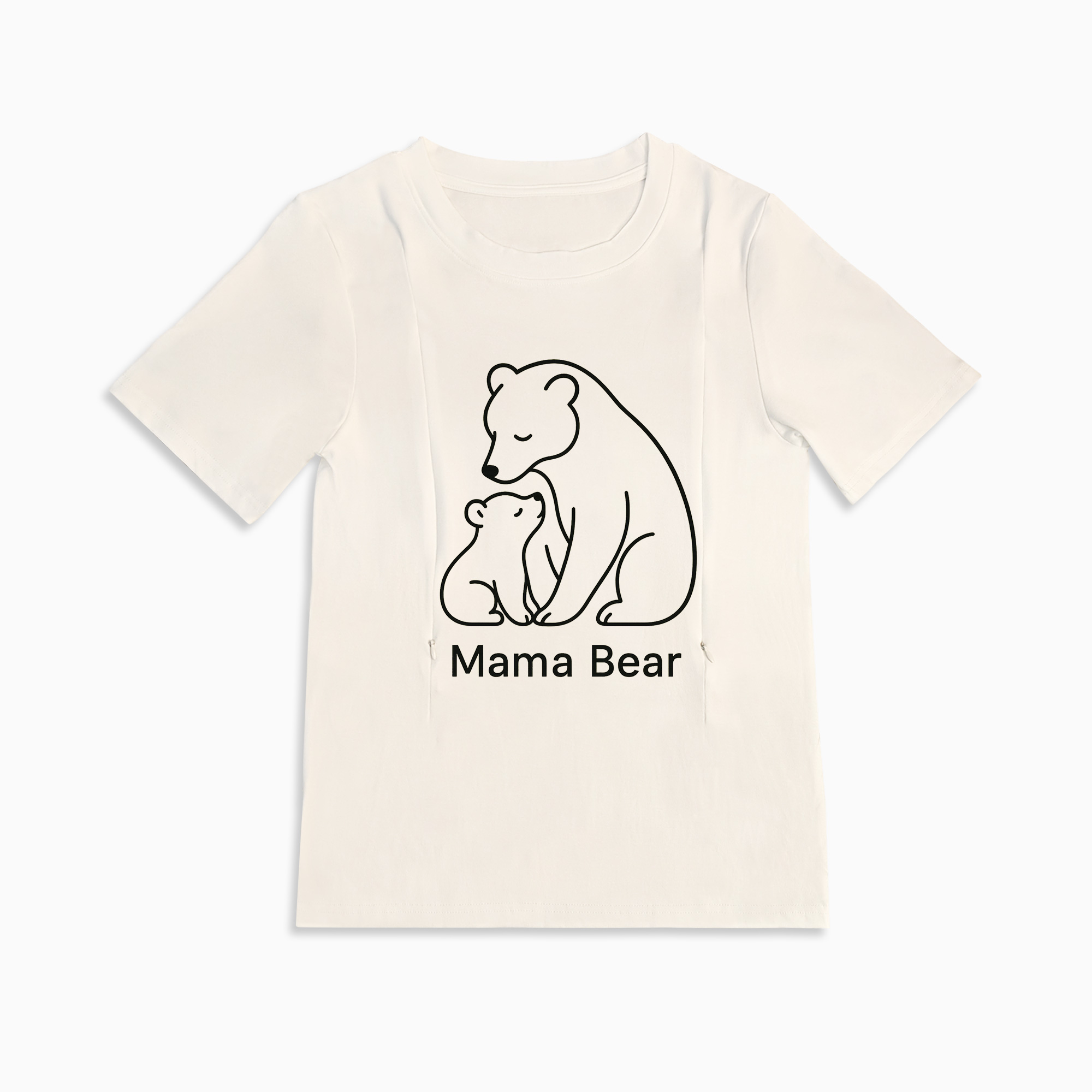 Mama Bear Breastfeeding Tee | Cute Graphic Top with Hidden Zippers