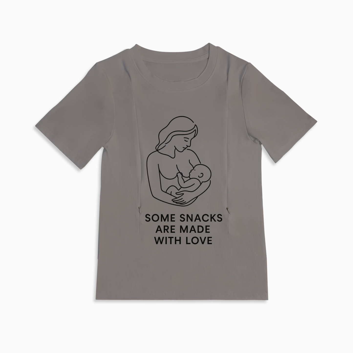Funny Nursing Tee | Snacks Are Made with Love | Discreet Side Zippers