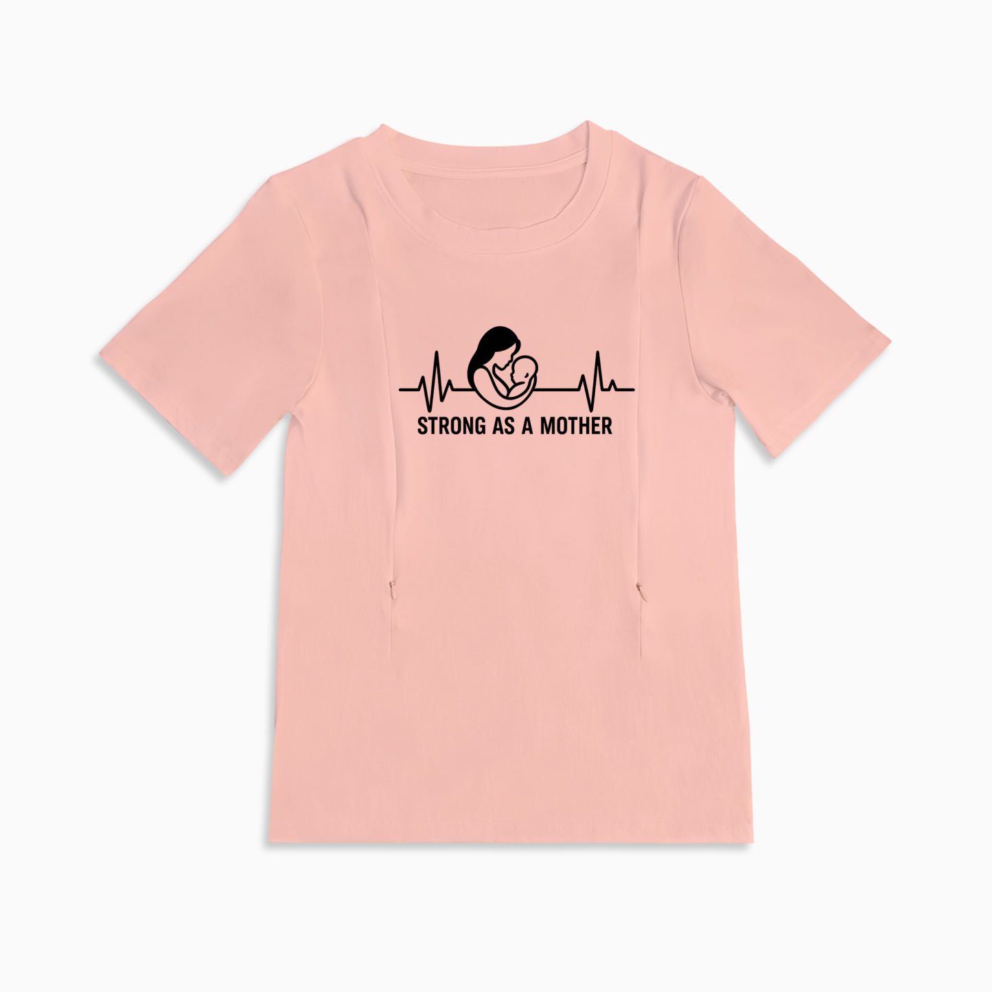 Strong as a Mother Breastfeeding Shirt | Empowering Tee w/ Hidden Zips
