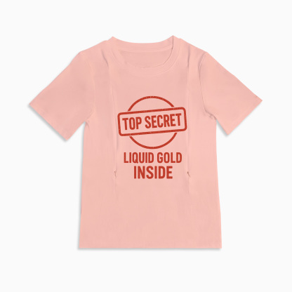 totkeeps Liquid Gold Nursing Tee | Discreet Side Zippers for Mamas