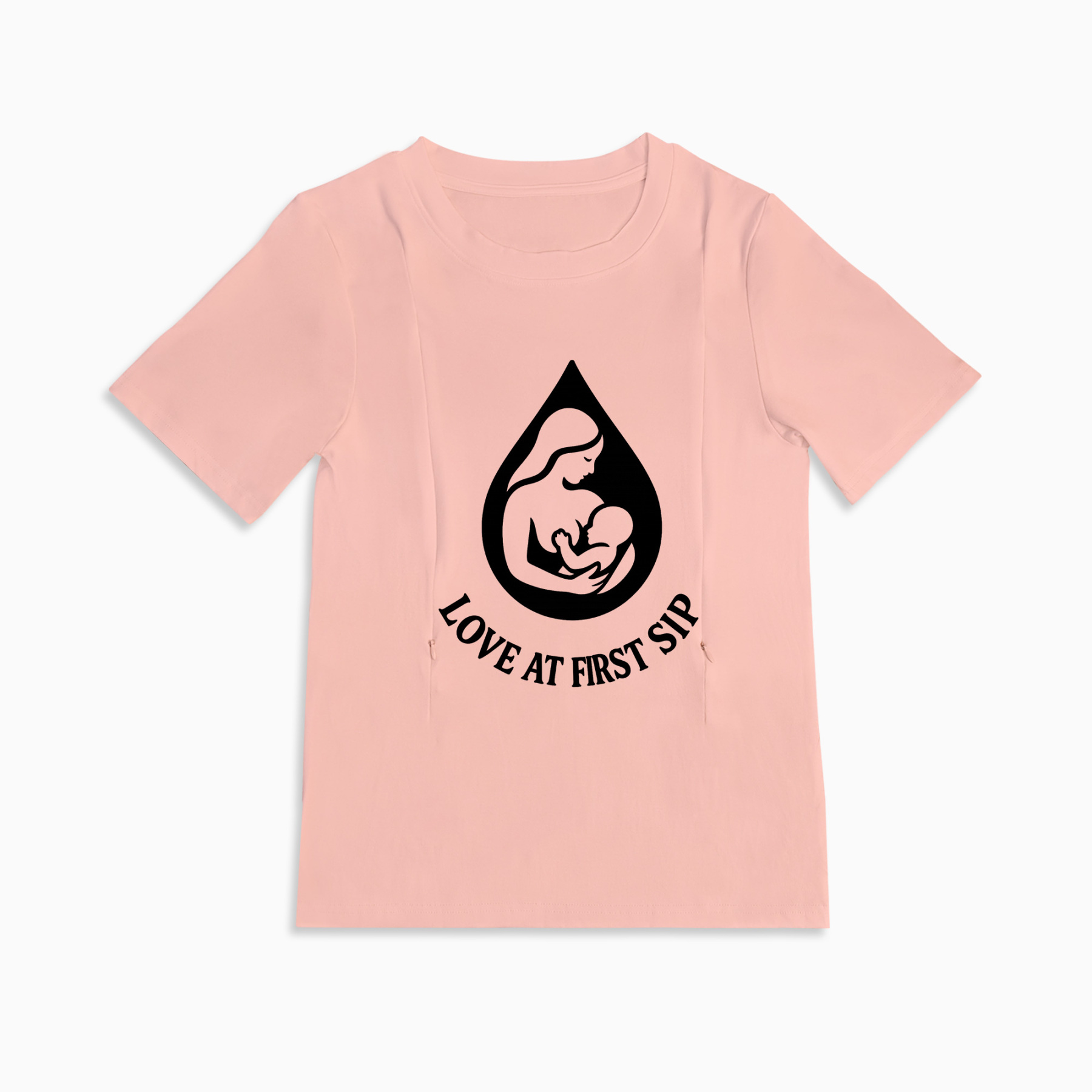 "Love at First Sip" Breastfeeding Top | Soft Cotton & Easy Zip Access