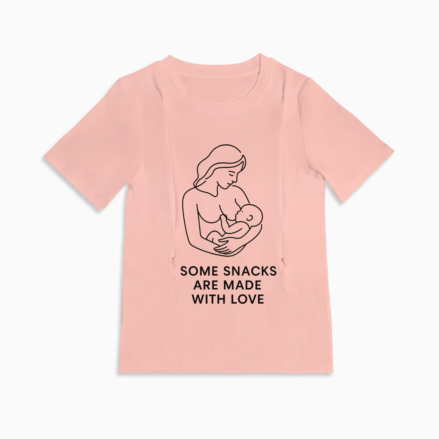 Funny Nursing Tee | Snacks Are Made with Love | Discreet Side Zippers