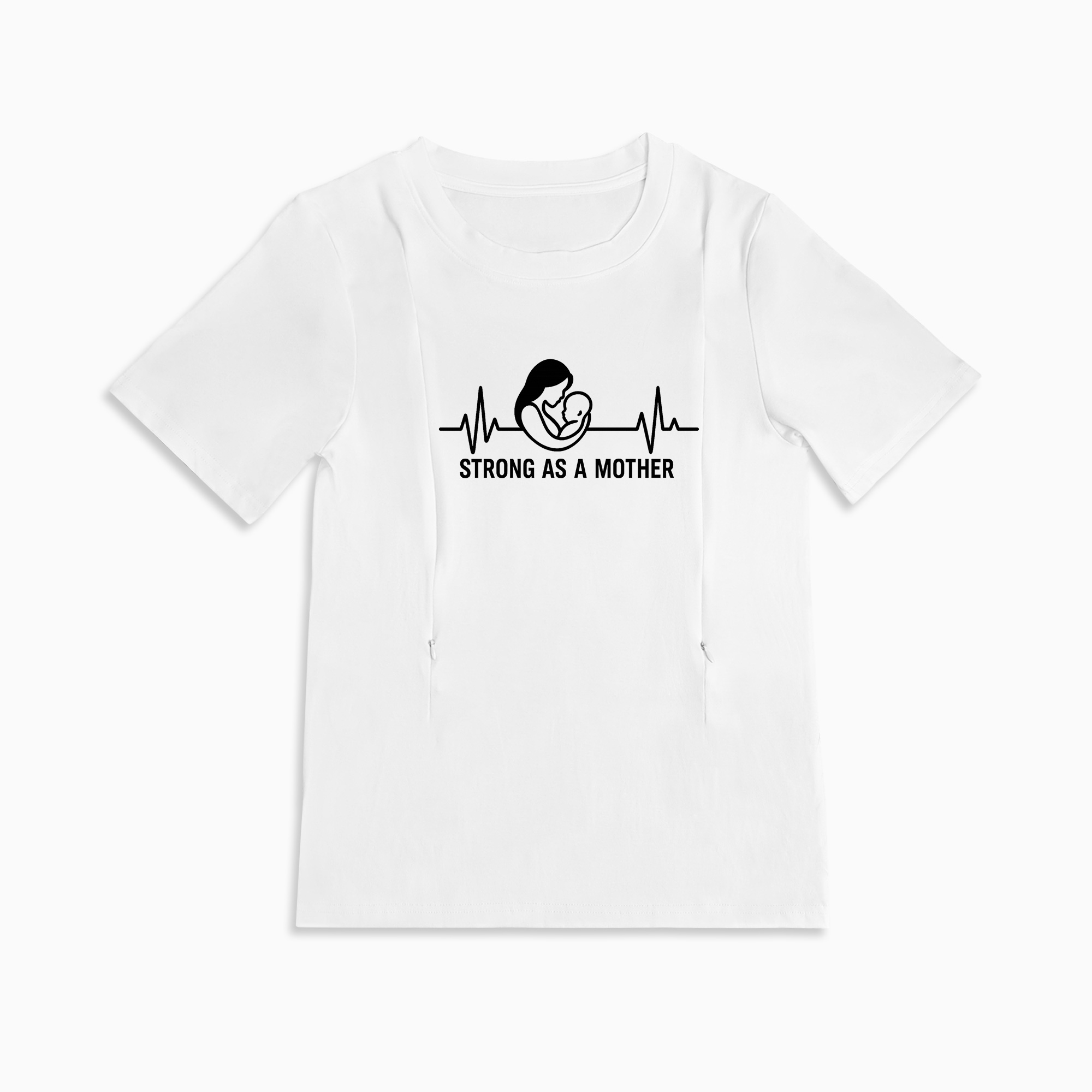 Strong as a Mother Breastfeeding Shirt | Empowering Tee w/ Hidden Zips