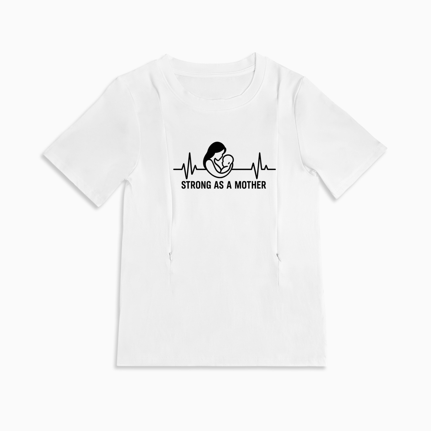Strong as a Mother Breastfeeding Shirt | Empowering Tee w/ Hidden Zips