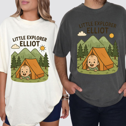 Family Matching Custom Name "Little Explorer" T-Shirt