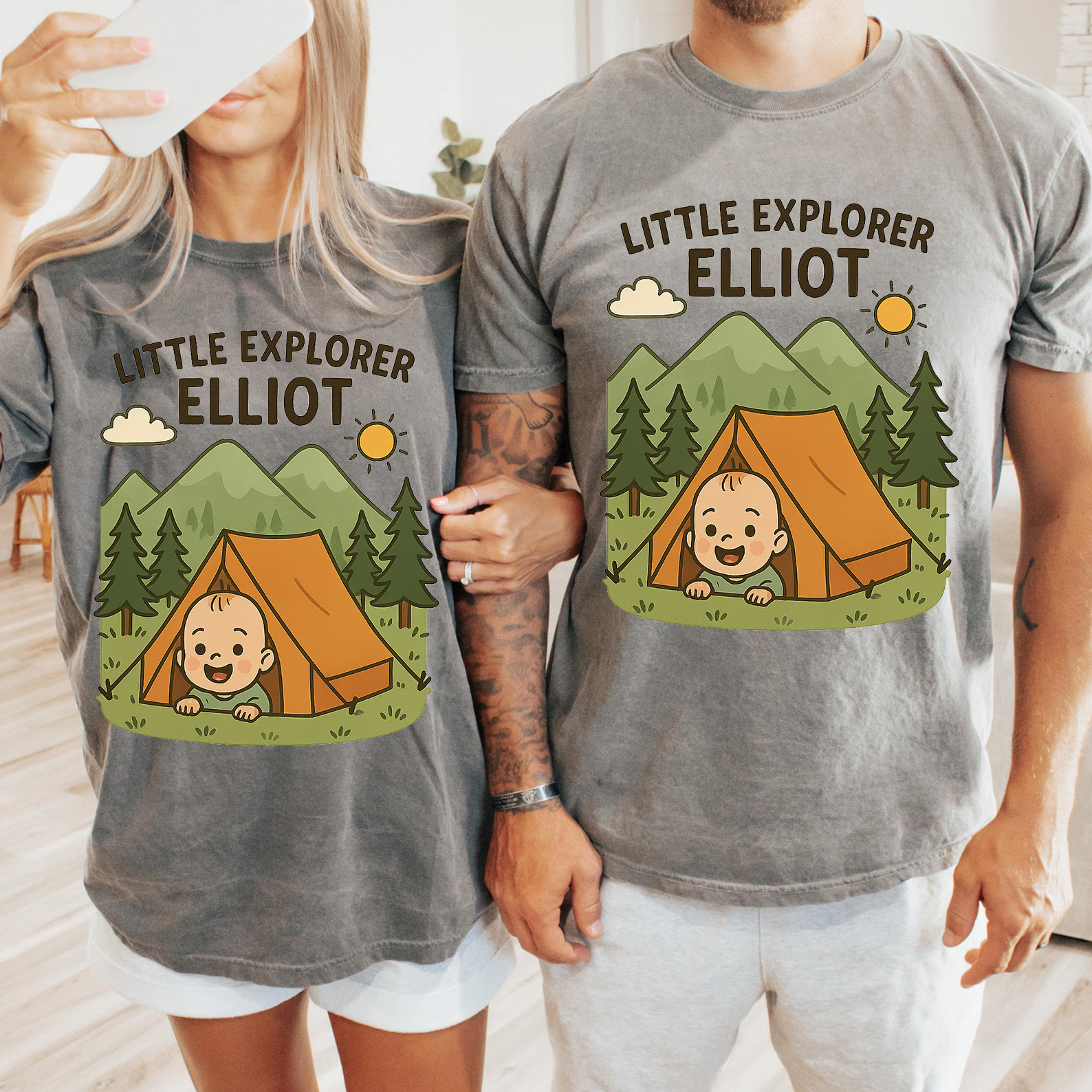 Family Matching Custom Name "Little Explorer" T-Shirt
