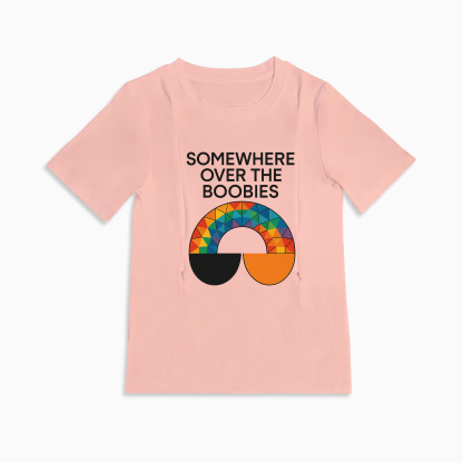 Cotton Nursing Top | "Somewhere Over the Boobies" | Easy Zipper Access