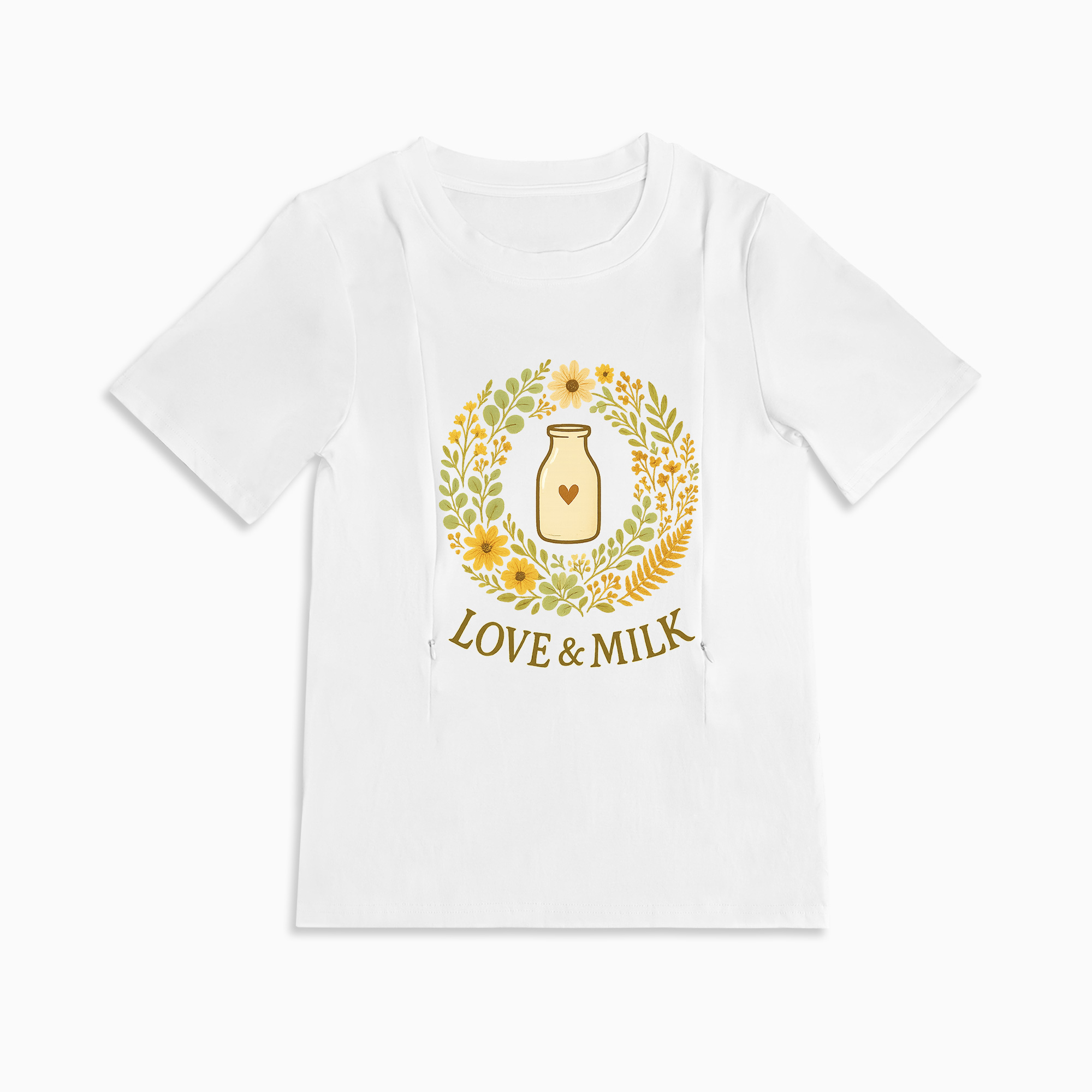 Love & Milk Postpartum Tee | Discreet Zipper Access for Nursing