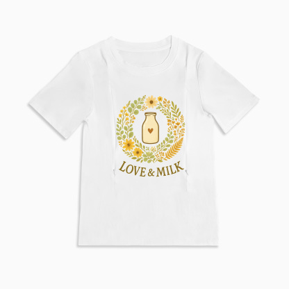 Love & Milk Postpartum Tee | Discreet Zipper Access for Nursing