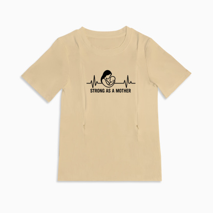 Strong as a Mother Breastfeeding Shirt | Empowering Tee w/ Hidden Zips