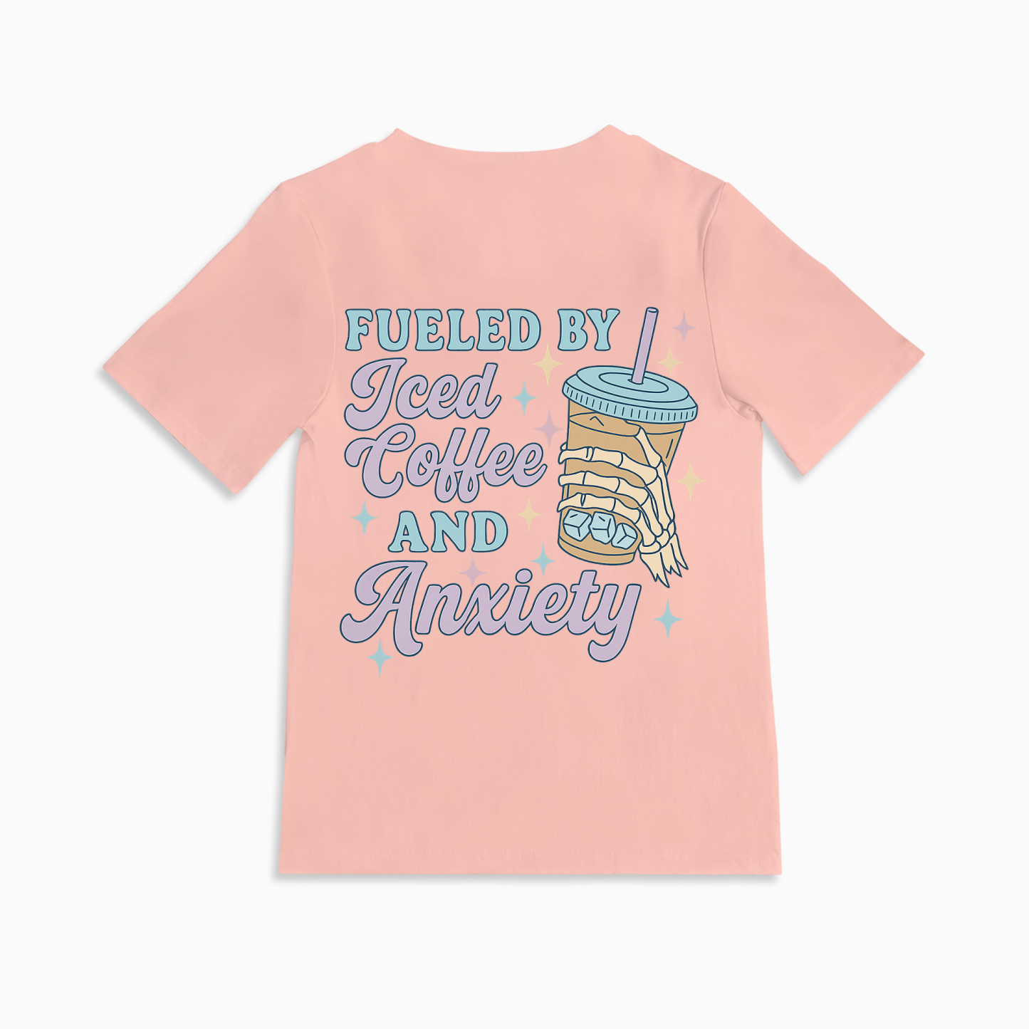Mom Breastfeeding Nursing T-Shirt - Fueled by Iced Coffee and Anxiety