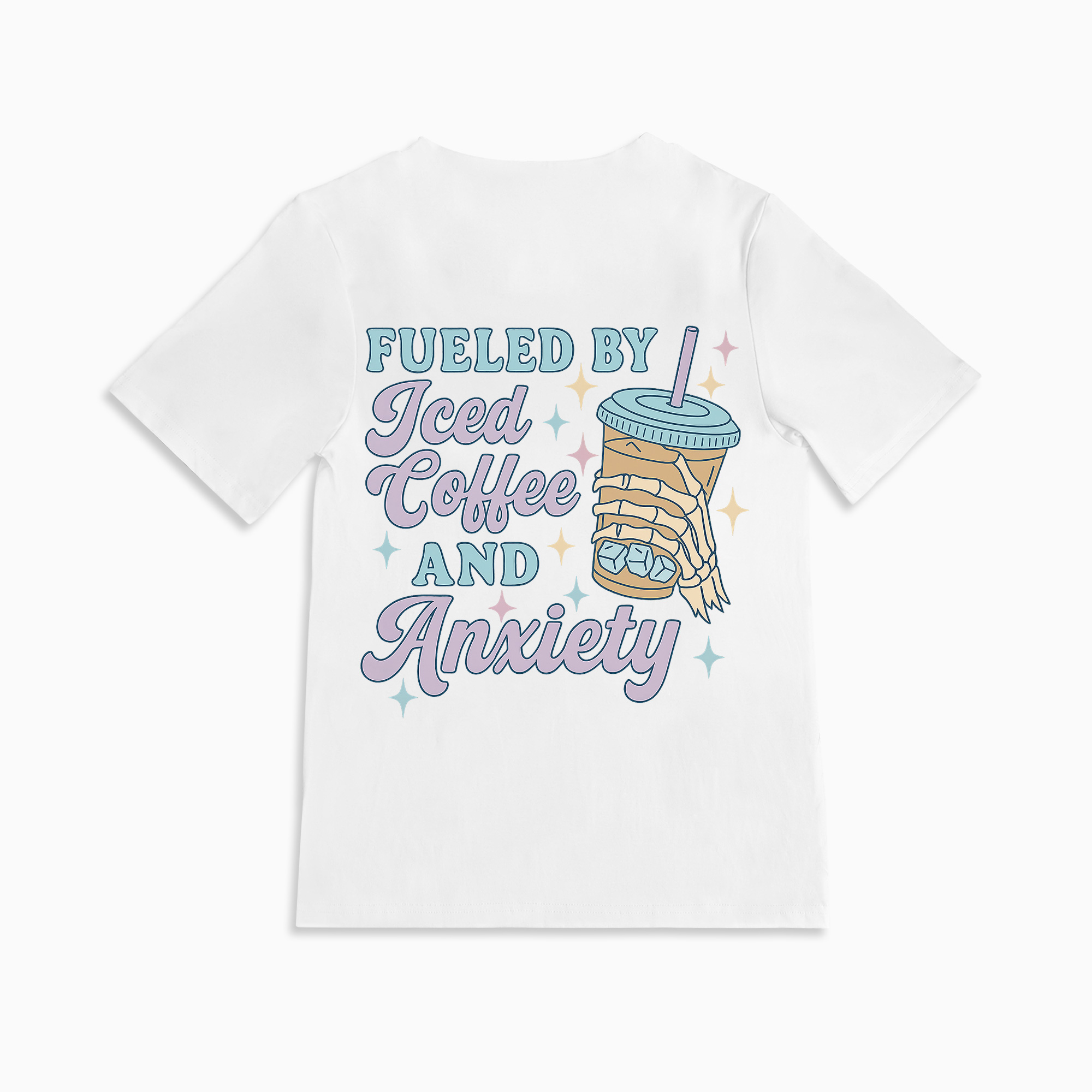 Mom Breastfeeding Nursing T-Shirt - Fueled by Iced Coffee and Anxiety