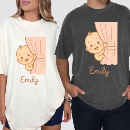 Family Matching Custom Peekaboo Name T-Shirt