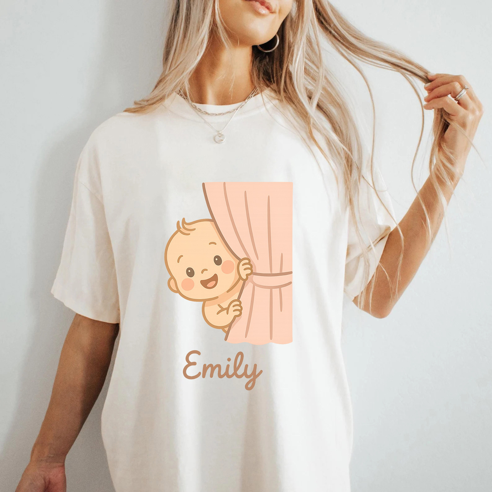 Family Matching Custom Peekaboo Name T-Shirt