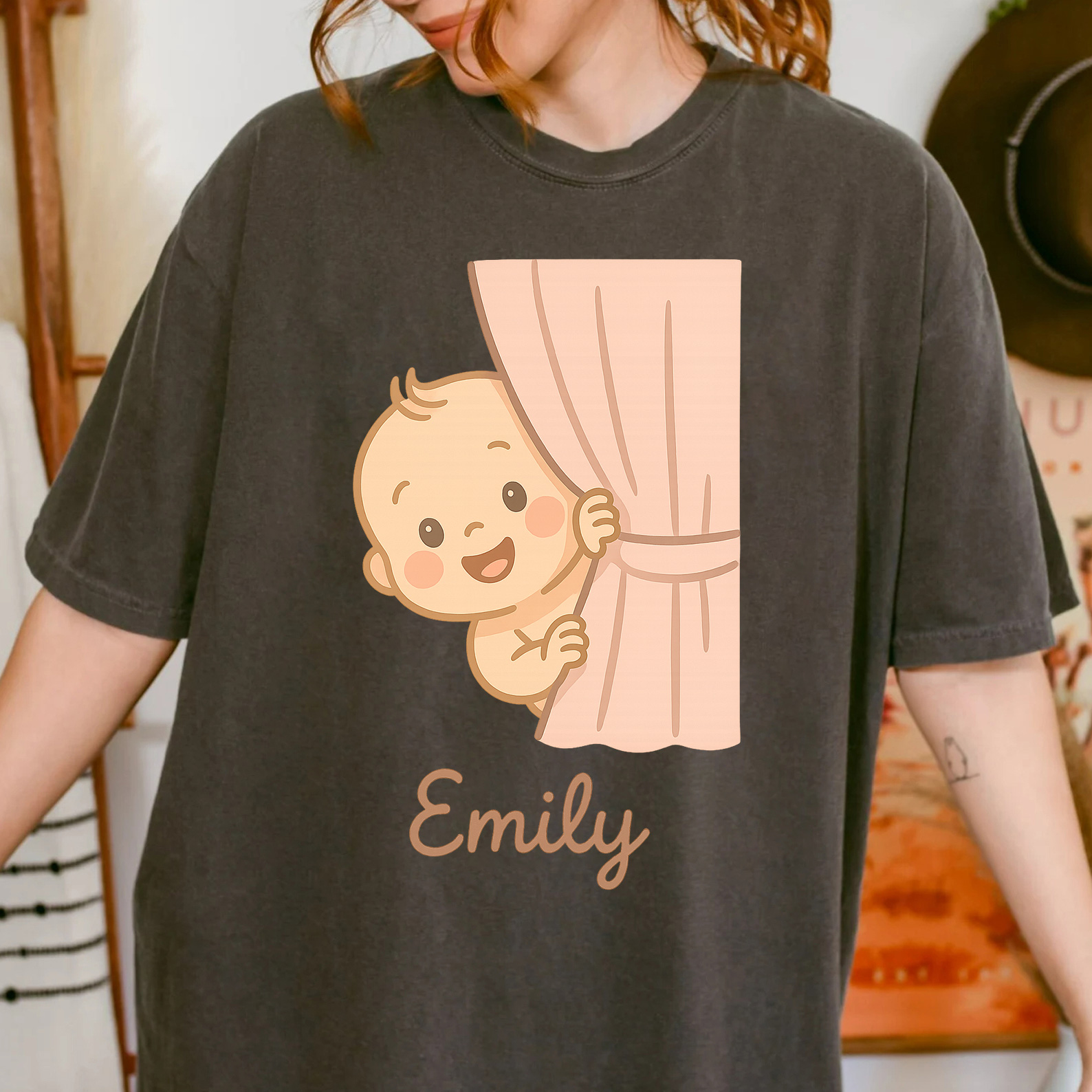 Family Matching Custom Peekaboo Name T-Shirt
