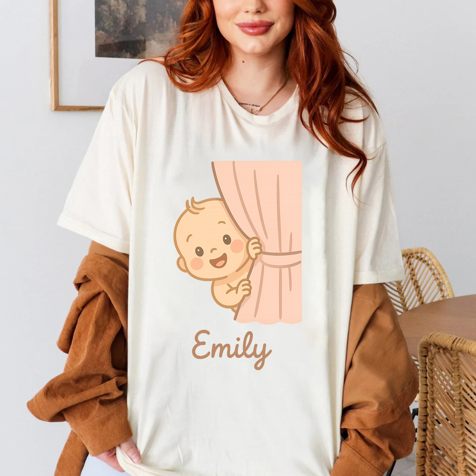 Family Matching Custom Peekaboo Name T-Shirt