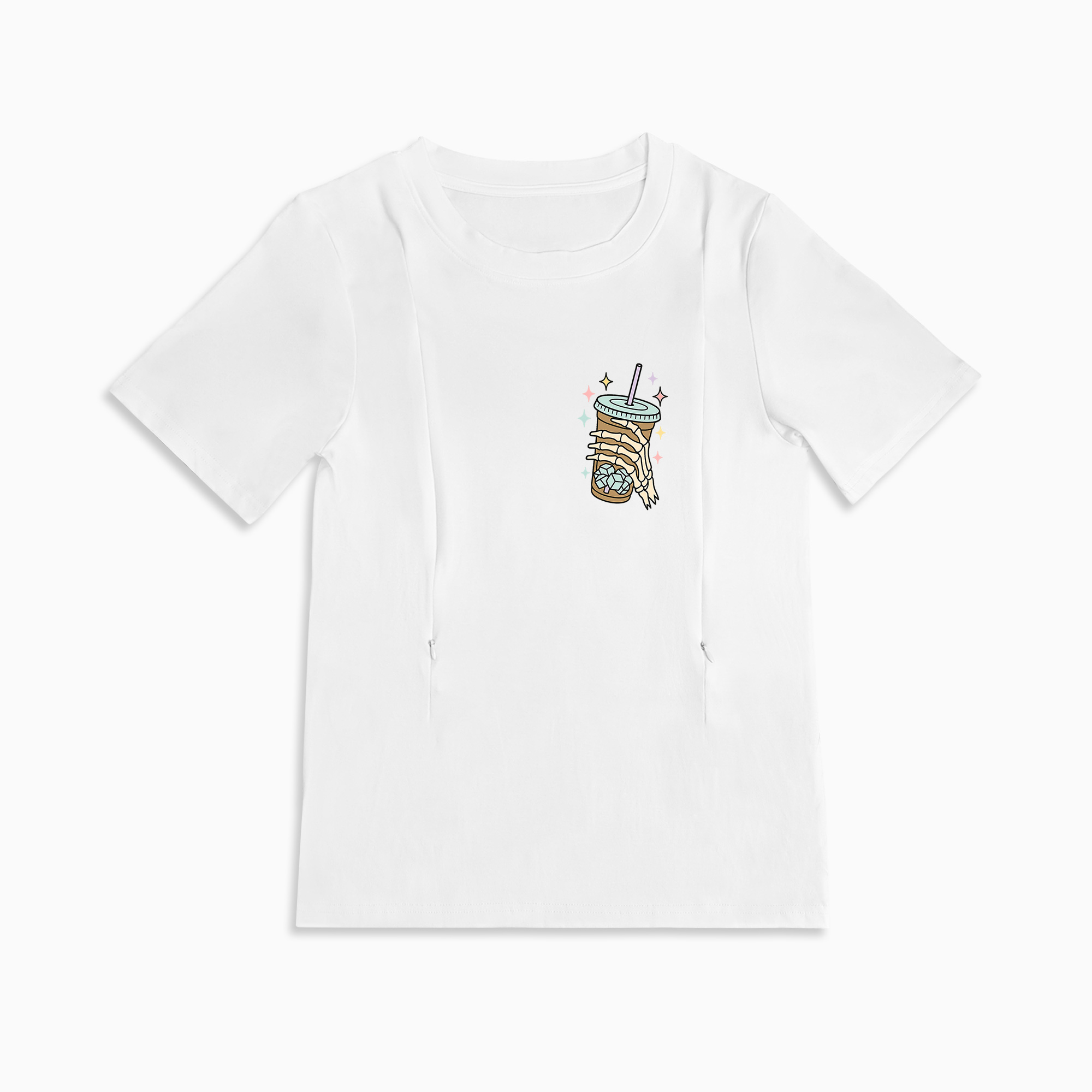 Mom Breastfeeding Nursing T-Shirt - Fueled by Iced Coffee and Anxiety