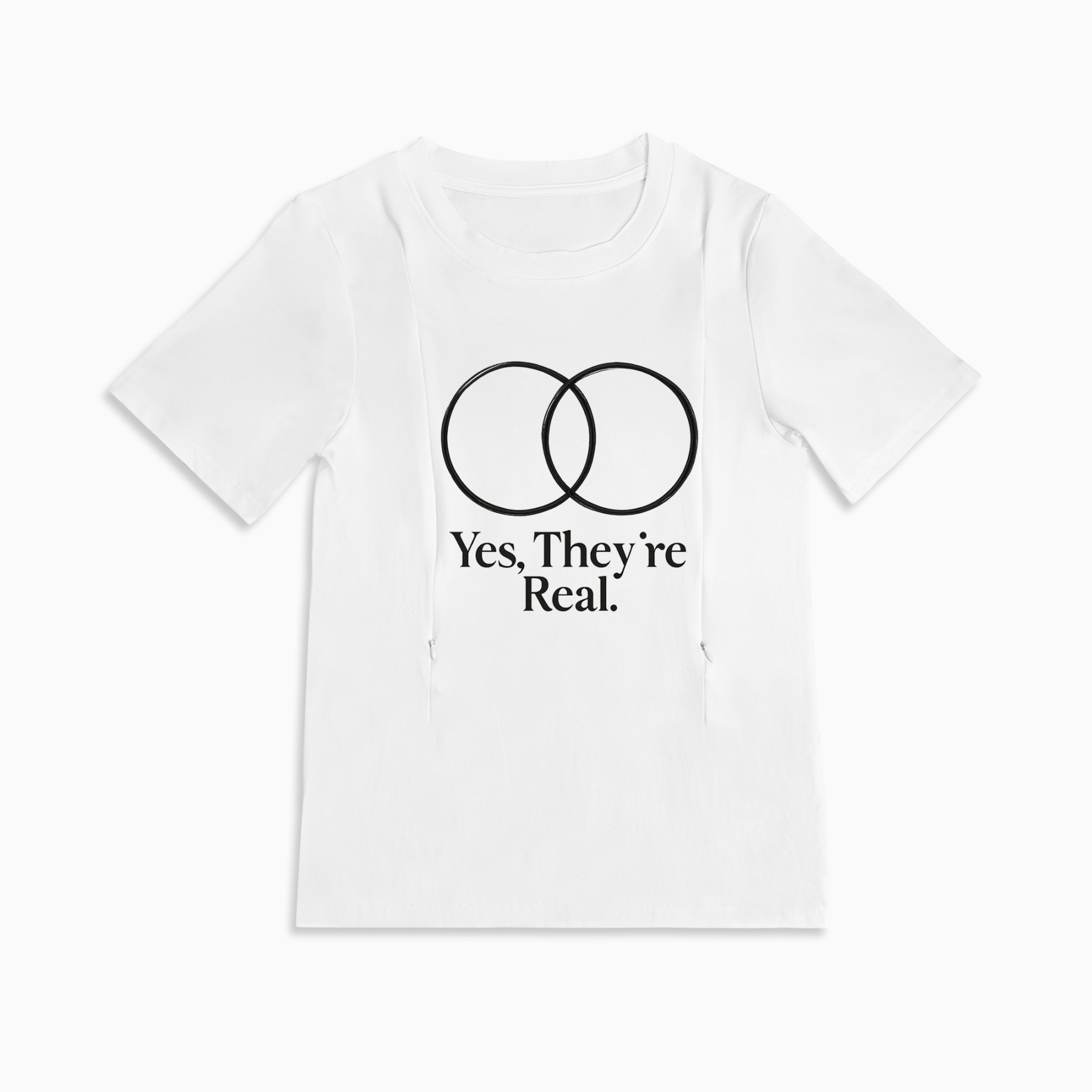 New Mom Gift | "Yes They're Real" Funny Zipper Nursing Shirt