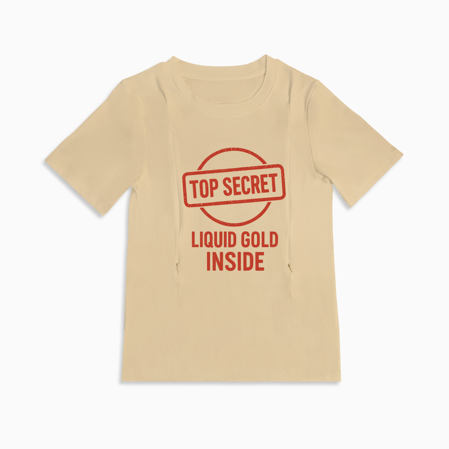 totkeeps Liquid Gold Nursing Tee | Discreet Side Zippers for Mamas