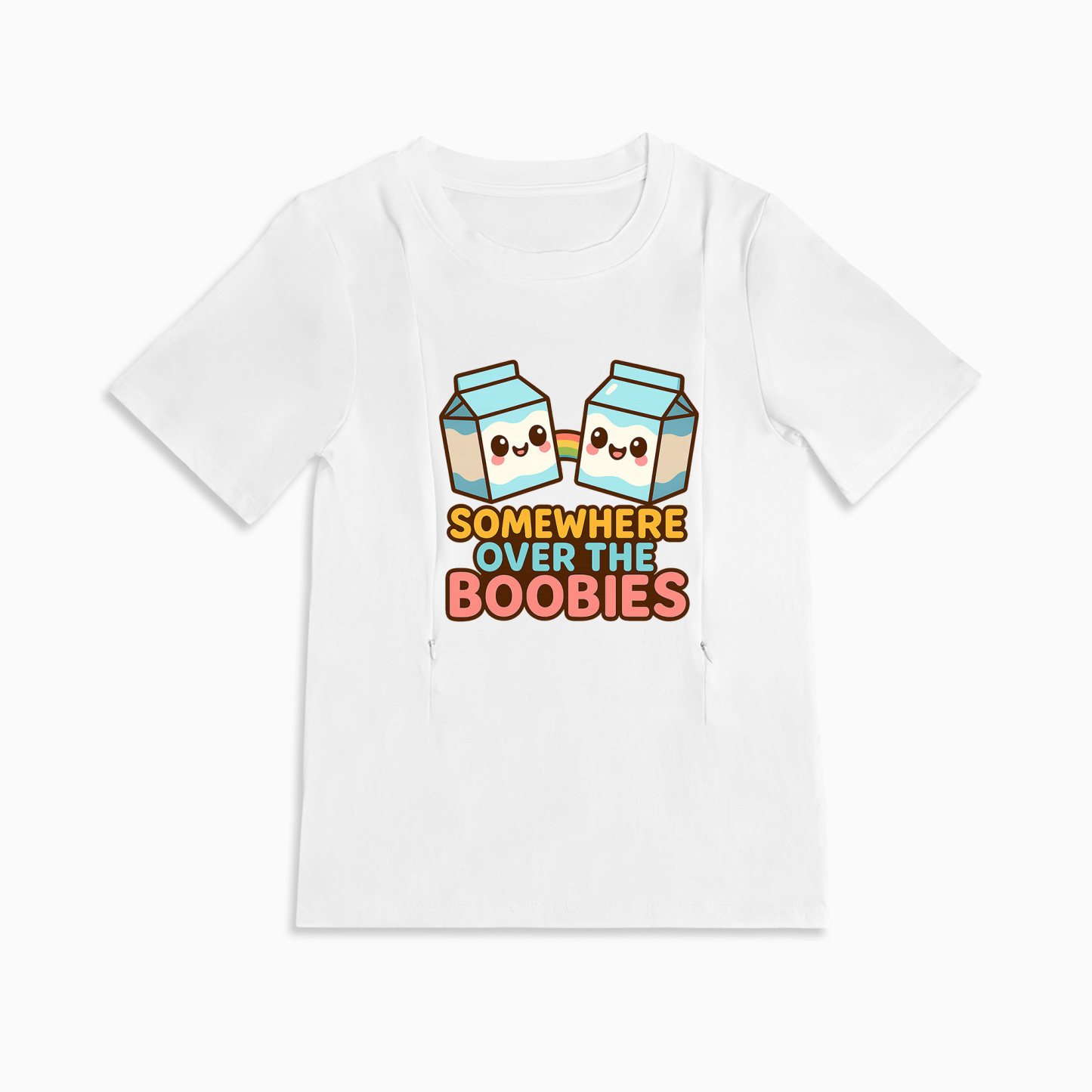 "Somewhere Over the Boobies" Slogan Tee | Functional Zipper Nursing