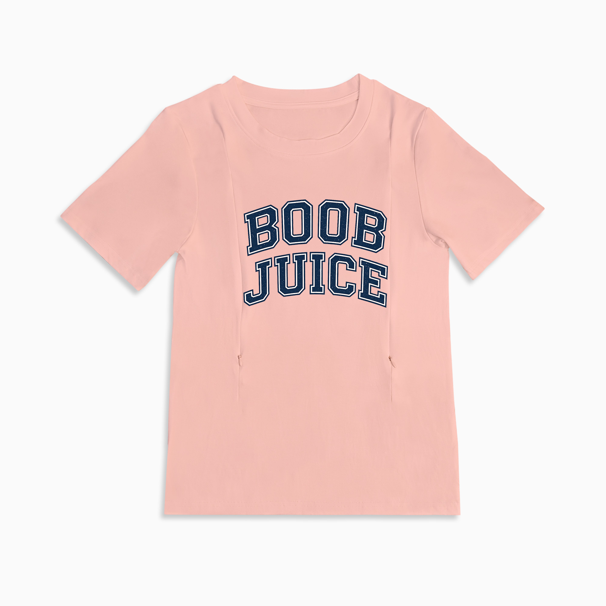 Gift for New Mom: Boob Juice Funny Nursing T-Shirt with Zippers