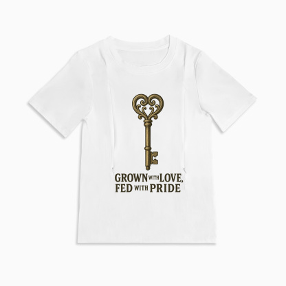 Comfortable Cotton Nursing Tee | "Grown with Love Fed with Pride"