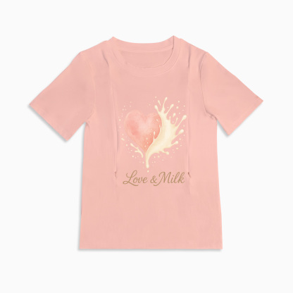 totkeeps Love & Milk Nursing Tee | Soft Cotton Side Zipper Top