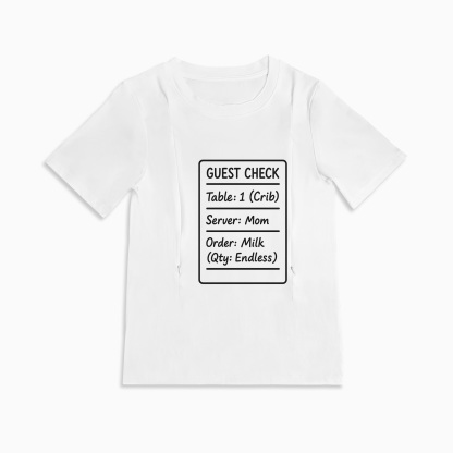 New Mom Gift: 24/7 Diner Funny Nursing T-Shirt with Zippers