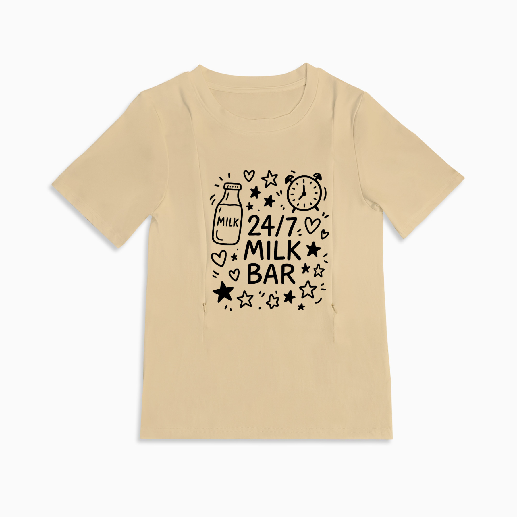 Breastfeeding T-Shirt for New Moms | 24/7 Milk Bar Funny Slogan