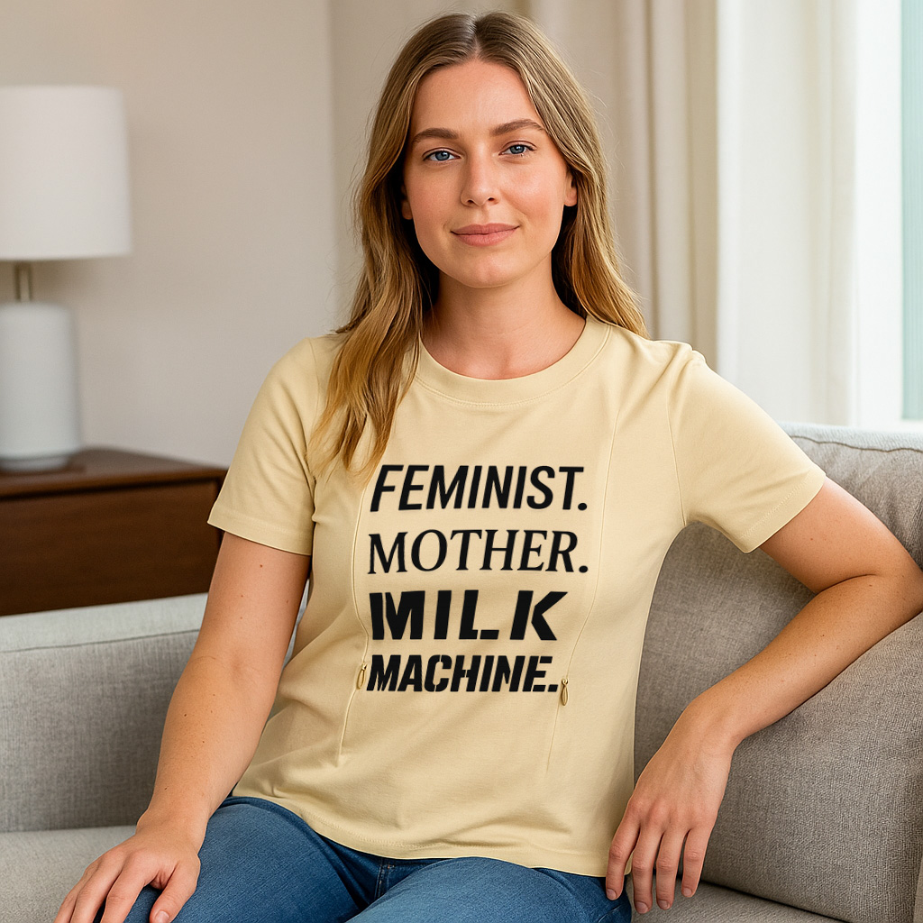 Empowering Nursing T-Shirt | Feminist Milk Machine Grap | brand