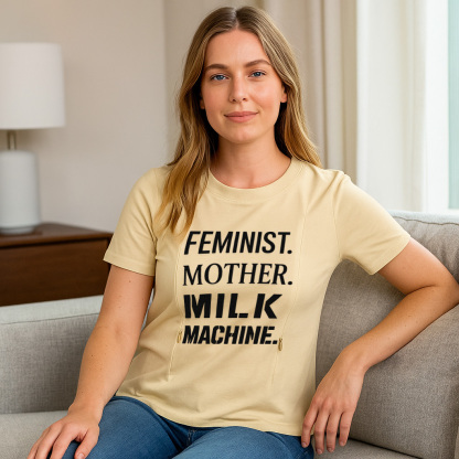 Empowering Nursing T-Shirt | Feminist Milk Machine Grap | brand