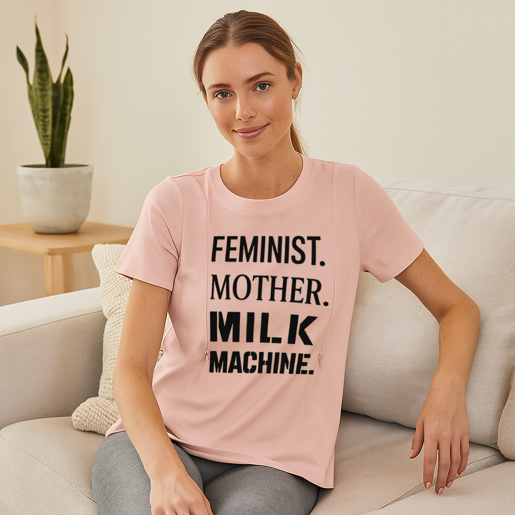Empowering Nursing T-Shirt | Feminist Milk Machine Grap | brand