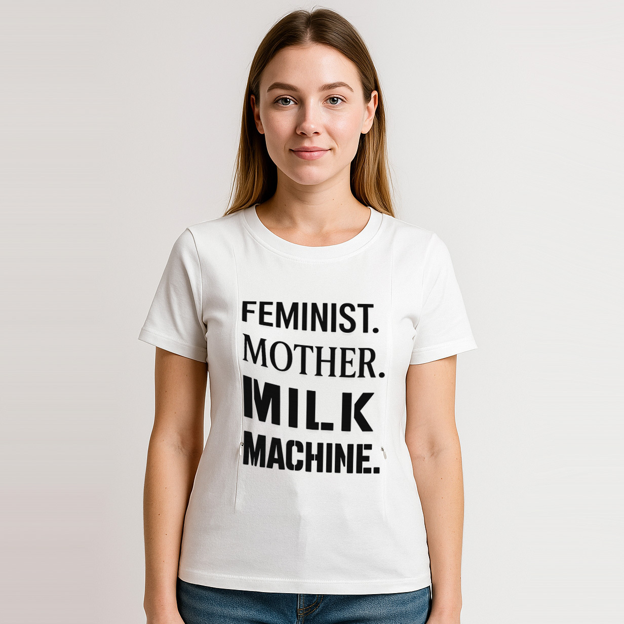 Empowering Nursing T-Shirt | Feminist Milk Machine Grap | brand