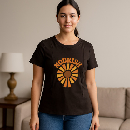 Nourish Graphic Tee for Nursing Moms | Discreet Zipper  | brand