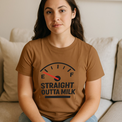 Zipper Nursing T-Shirt | Straight Outta Milk | Easy Acc | brand