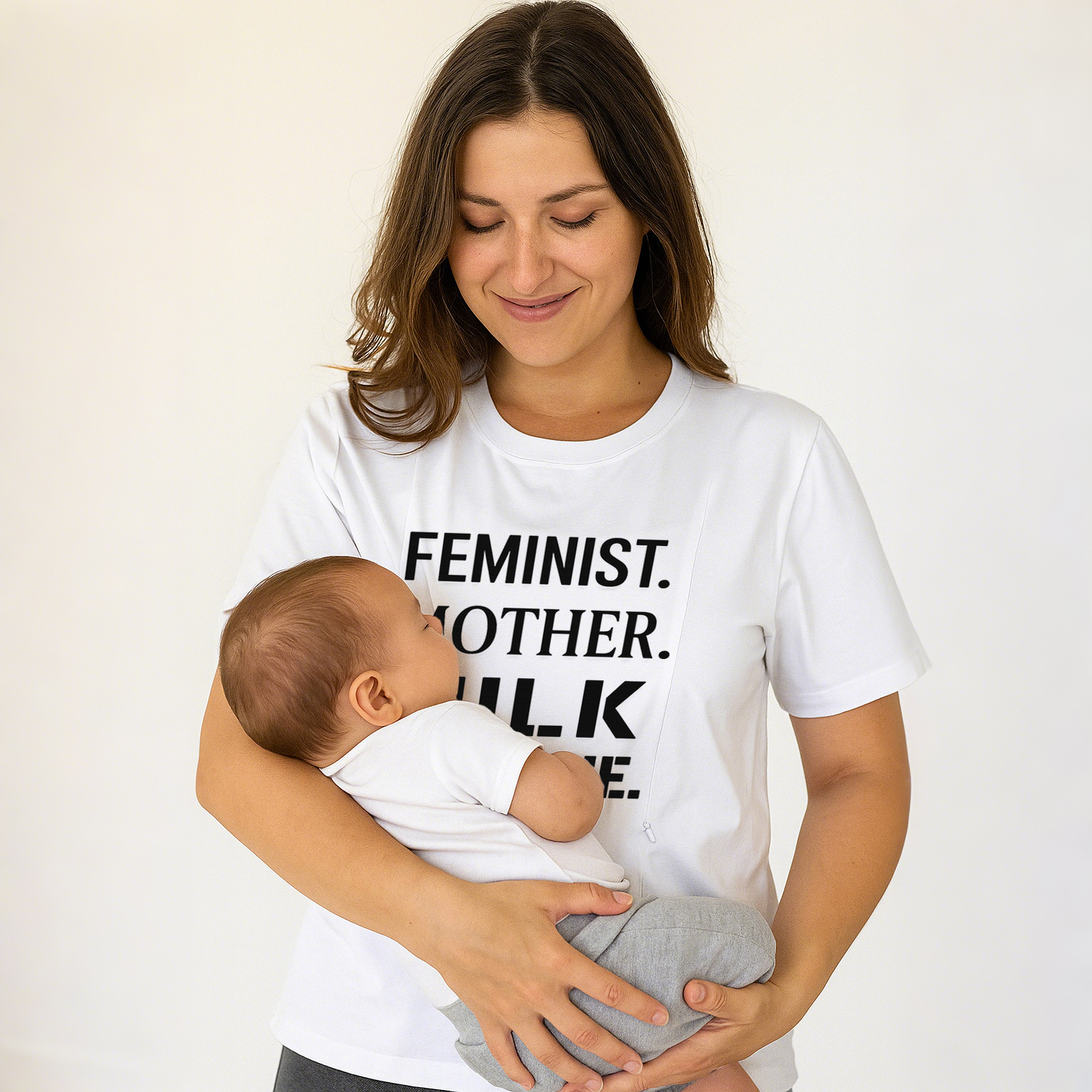 Empowering Nursing T-Shirt | Feminist Milk Machine Grap | brand