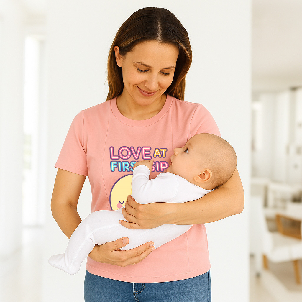 Totkeeps Nursing Shirt | Love at First Sip Graphic | Si | brand