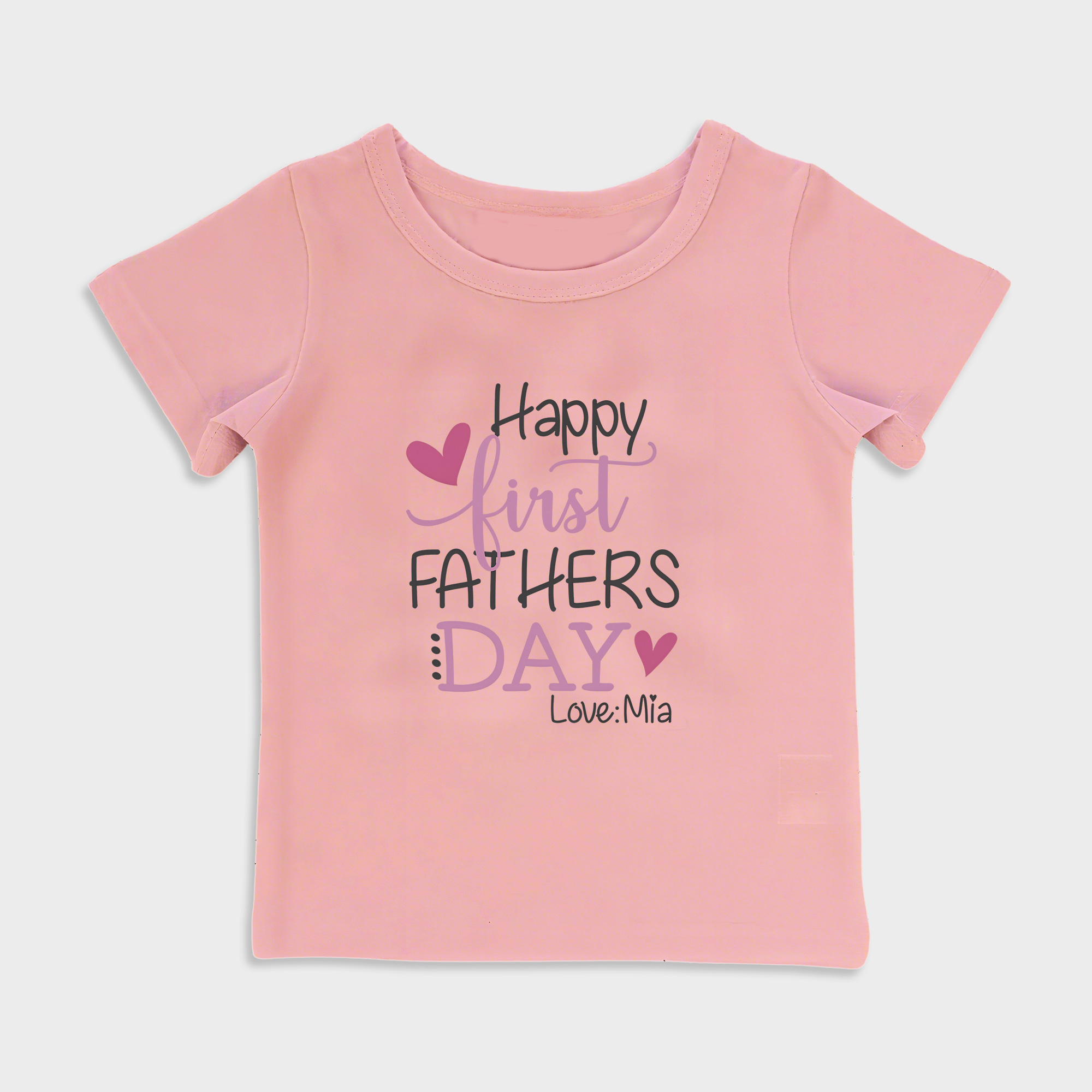 baby shirt - happy first fathers day pink kids t shirt toddler top pink in pink