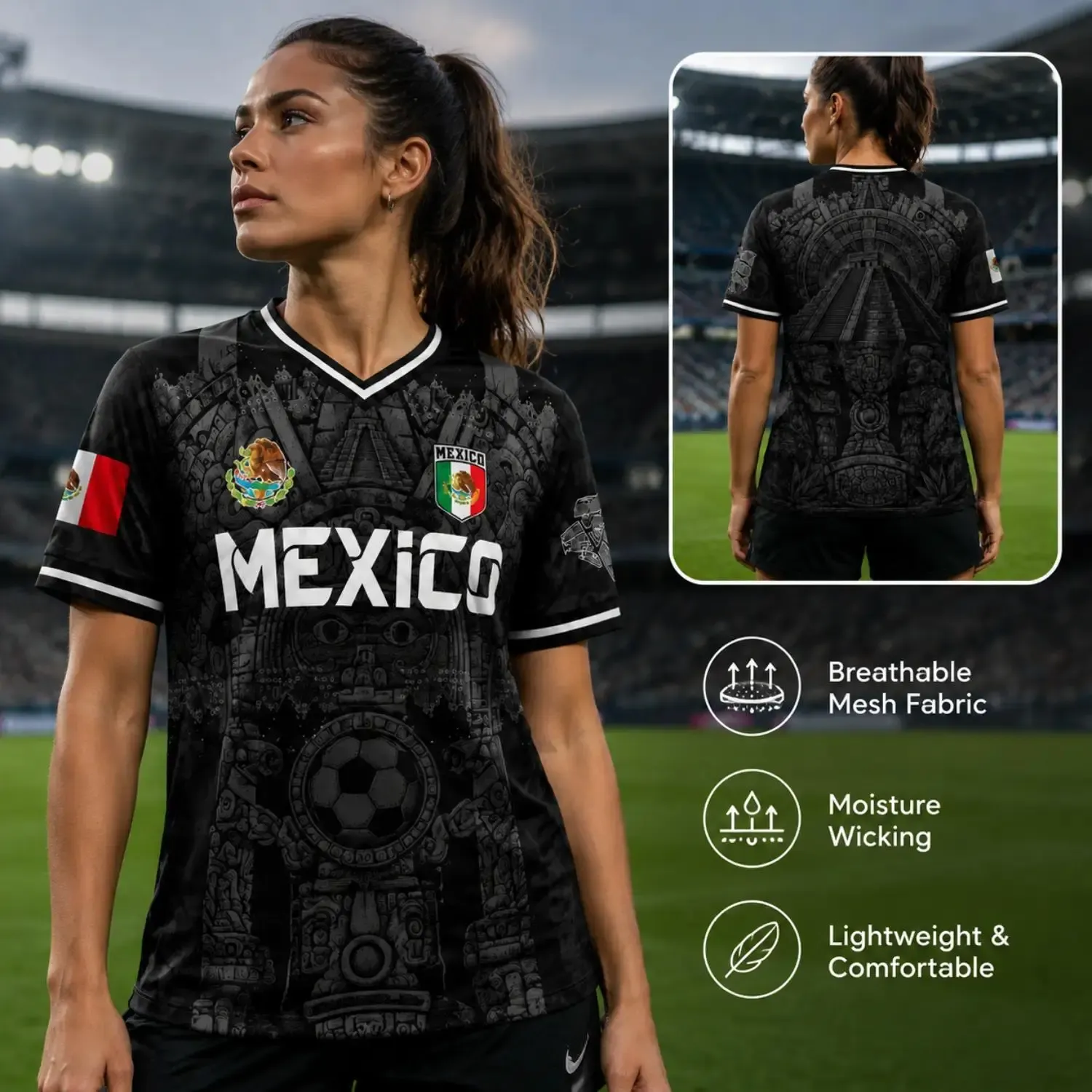 Mexico Aztec Blackout Jersey 2026 — Limited Edition El Tri Fan Shirt