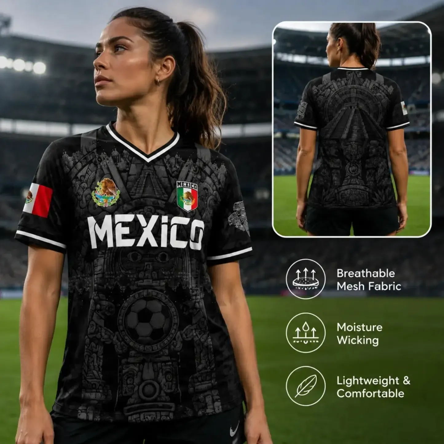 Mexico Aztec Blackout Jersey 2026 — Limited Edition El Tri Fan Shirt