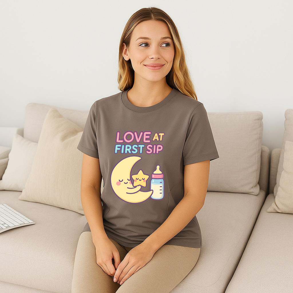 Totkeeps Nursing Shirt | Love at First Sip Graphic | Si | brand