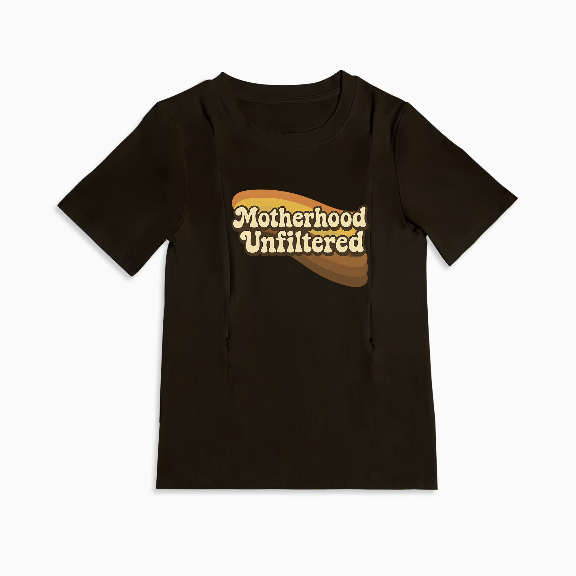 Breastfeeding T-Shirt with Zipper | Motherhood Unfiltered Graphic