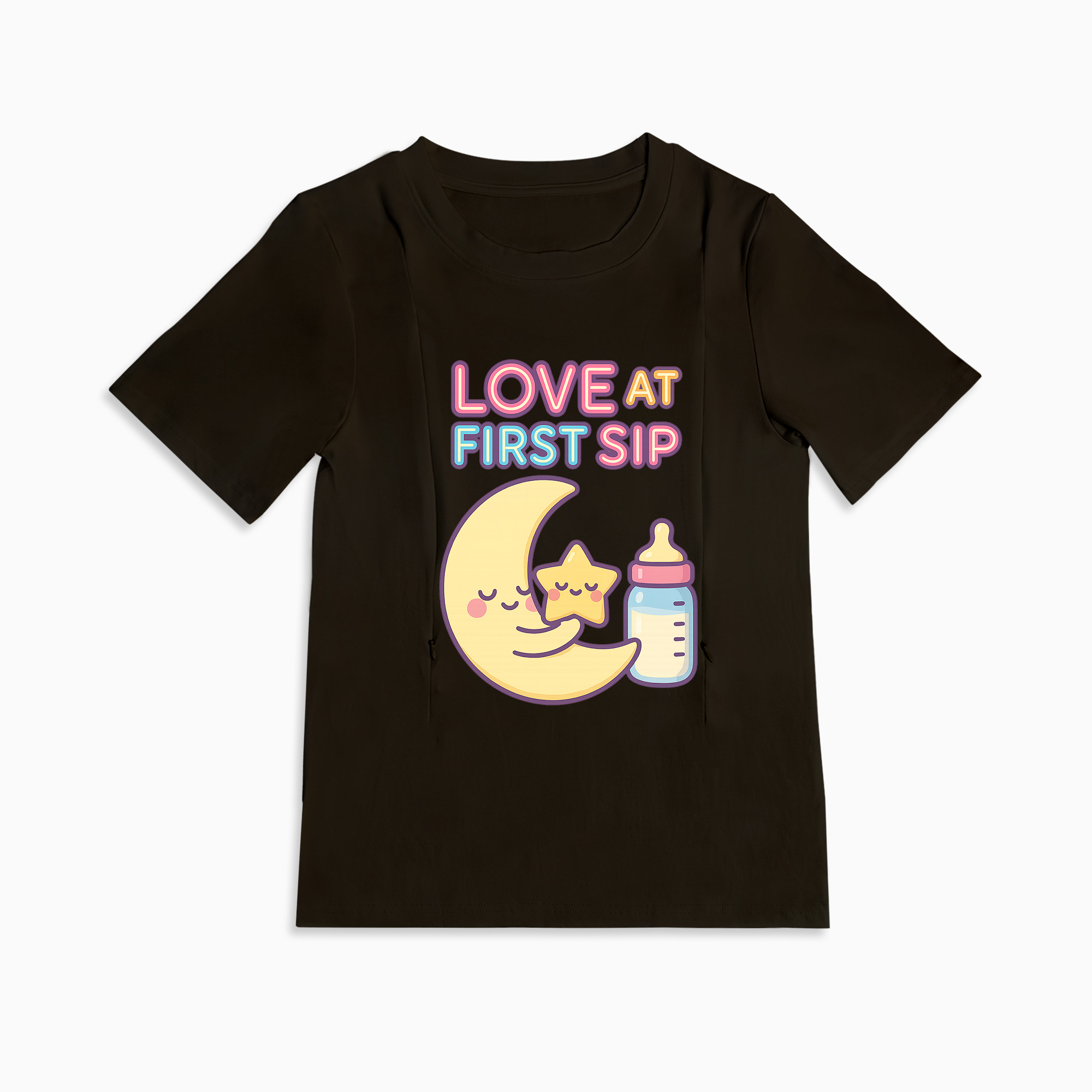 Totkeeps Nursing Shirt | Love at First Sip Graphic | Side Zippers