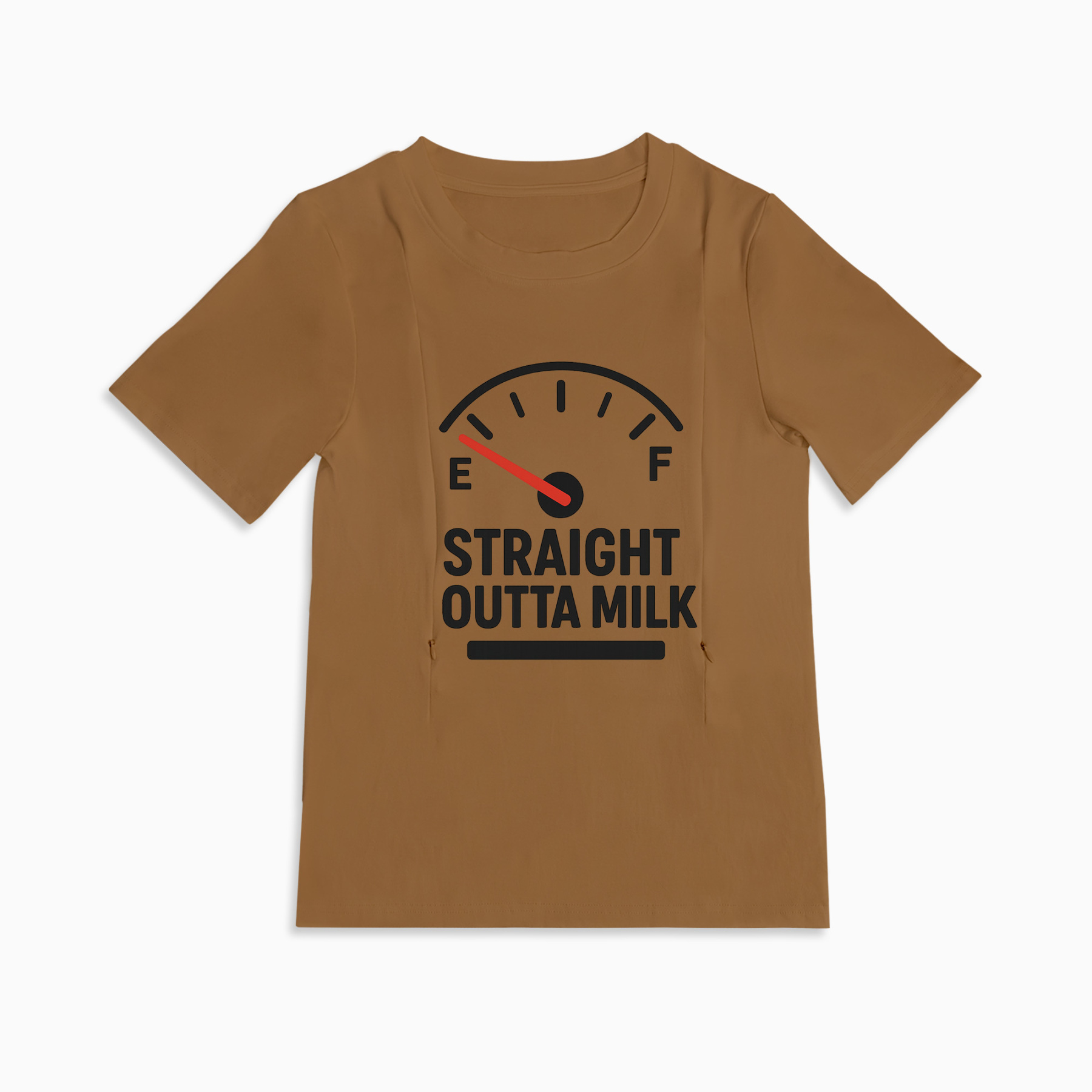 Zipper Nursing T-Shirt | Straight Outta Milk | Easy Access for Moms