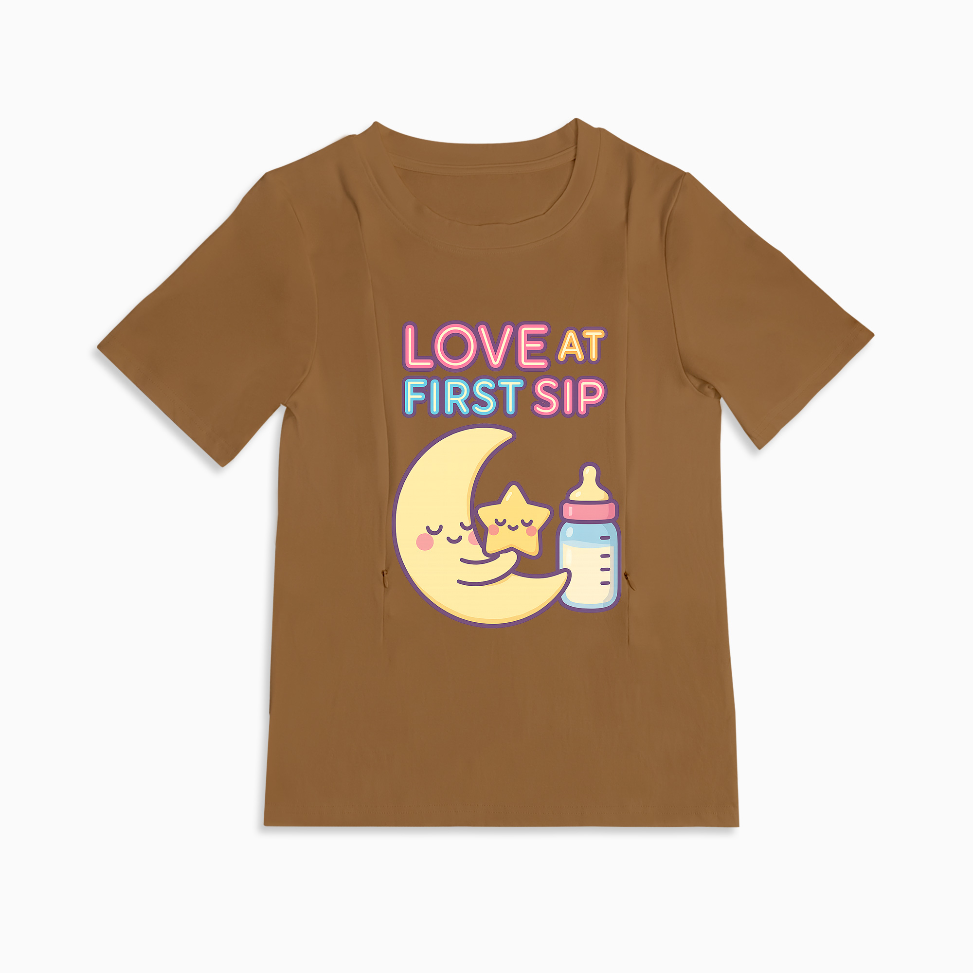 Totkeeps Nursing Shirt | Love at First Sip Graphic | Side Zippers