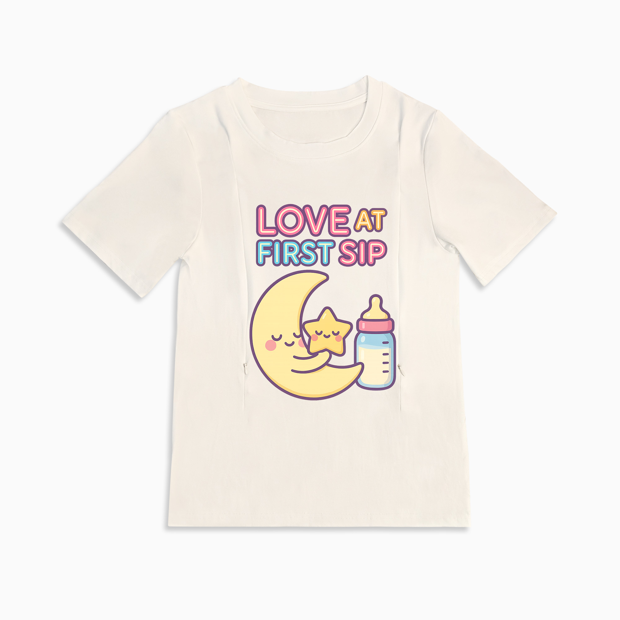 Totkeeps Nursing Shirt | Love at First Sip Graphic | Side Zippers