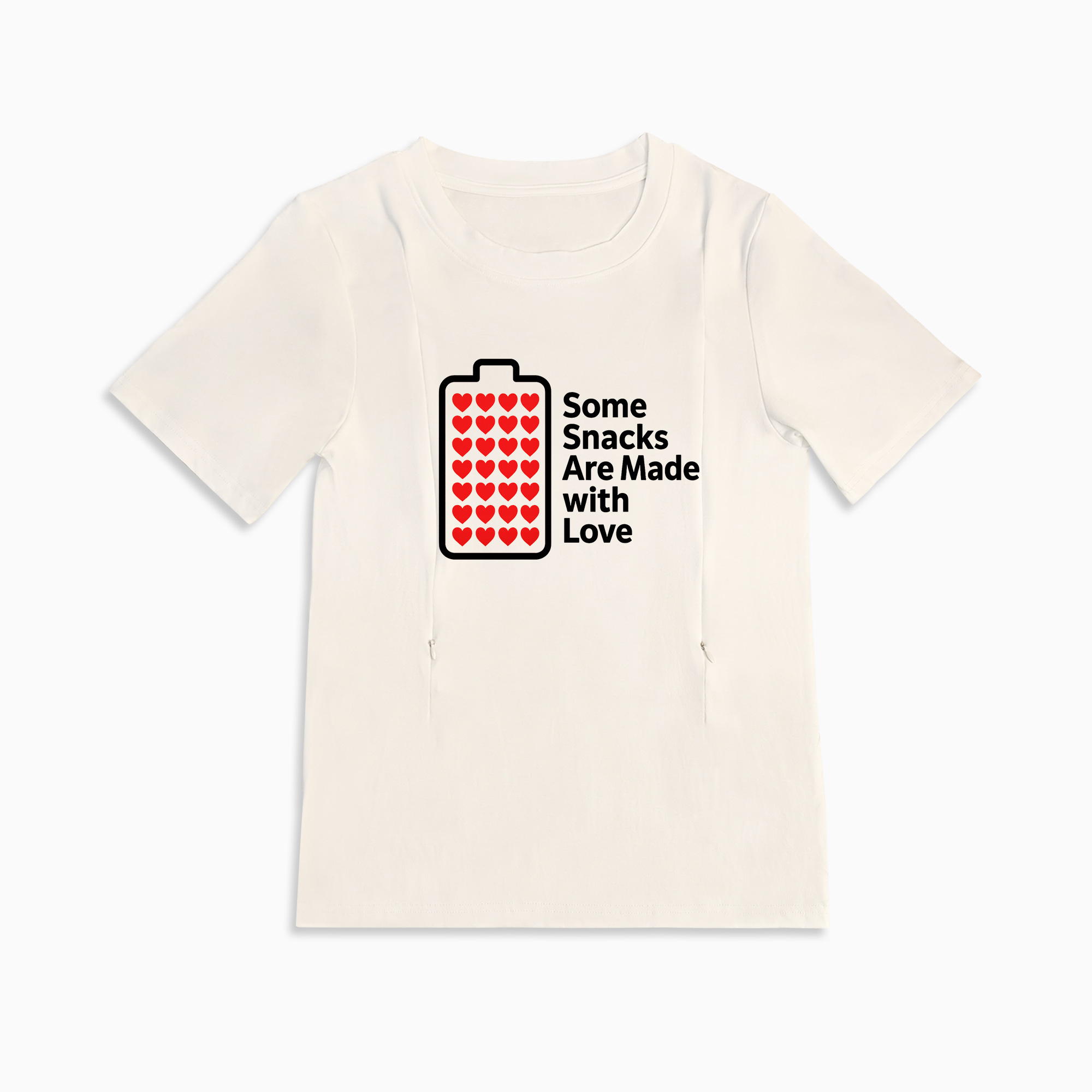 Totkeeps Love Mama Nursing Tee | Side Zip Breastfeeding Access | Cotton
