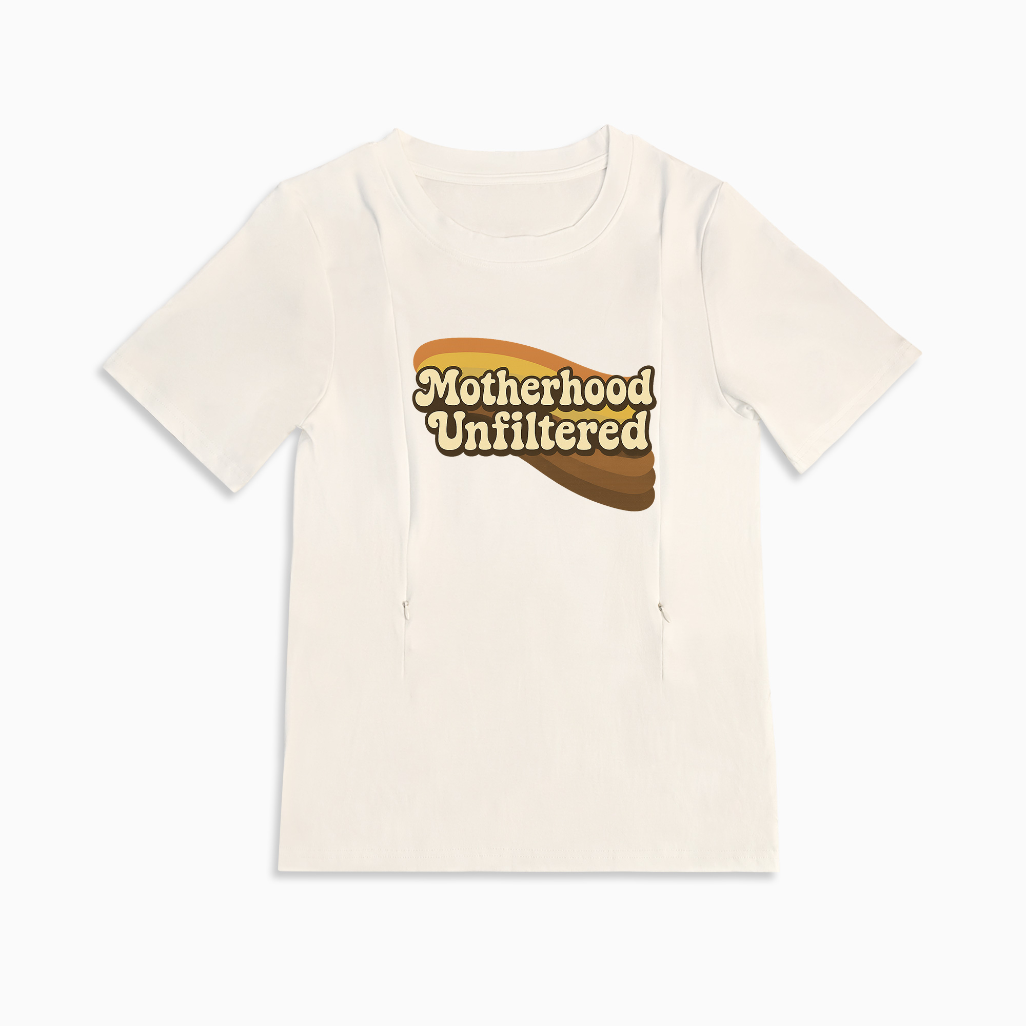 Breastfeeding T-Shirt with Zipper | Motherhood Unfiltered Graphic