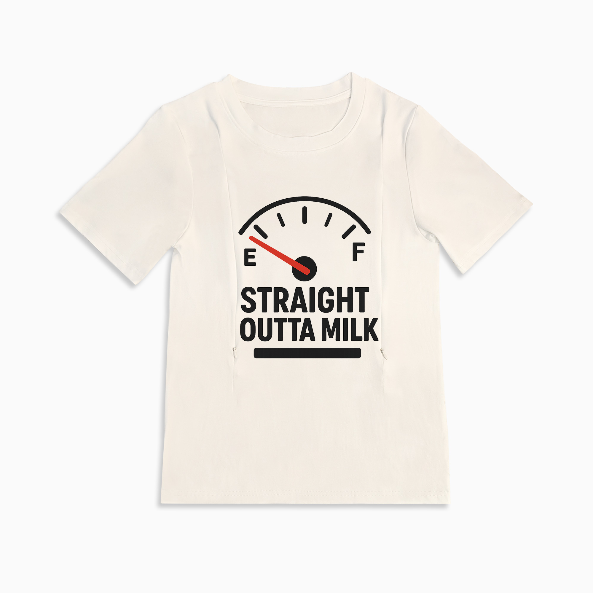 Zipper Nursing T-Shirt | Straight Outta Milk | Easy Access for Moms